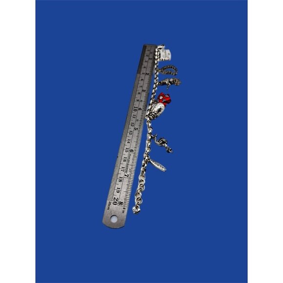 Vintage Brighton Hawaii Themed Enamel Charm Bracelet 8" Adjustable- Hulu Girl - Picture 3 of 6